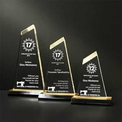 トロフィー制作｜幾何デザイン 木製×アクリル｜受賞記念・展示用 オンライン ショップ 安いスポーツ - トロフィー制作｜幾何デザイン