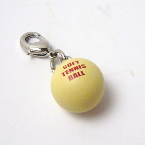☆ソフトテニスボールベージュ(ミニフィギュア・チャーム)軟式テニス部