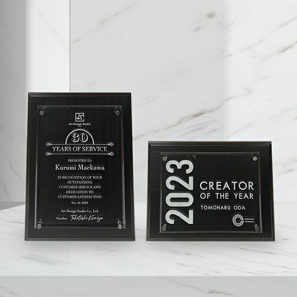 ＭＤＦ表彰楯・記念楯 黒檀＋アクリルプラーク　LLサイズ