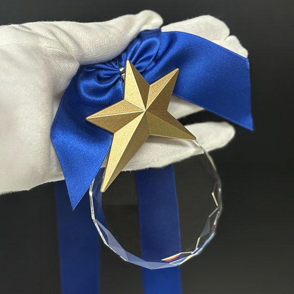 オリジナルデザイン】クリスタルメダル スター ZNA-9045｜デザイン料無料