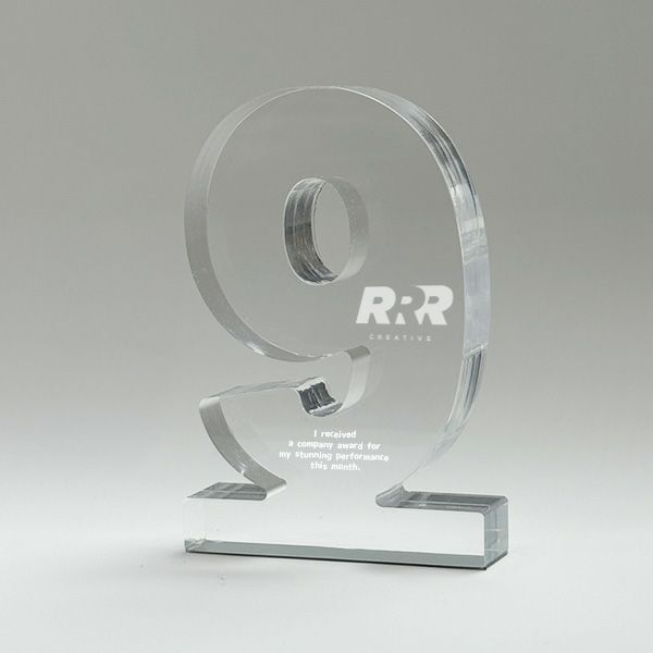 アクリルトロフィー 数字（ナンバー）1～0とハッシュタグ 【オリジナル