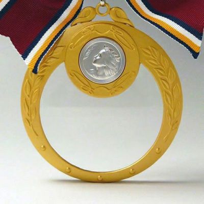 表彰記念 昭和63年 平成元年3月 純銀金張メダルつぶし ZM
